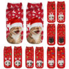 oly-83bb79e6e9dea25a2c465370da66c155 Wholesale Polyester Cotton Christmas Cat 3D Printed Ankle Socks for Women Everyday Casual Wear