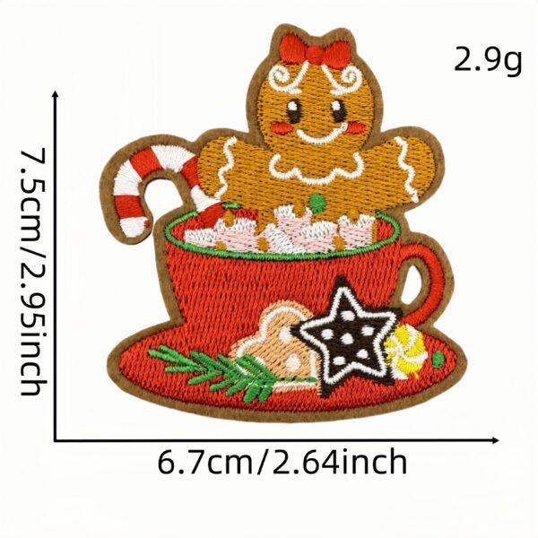 Wholesale Christmas Cartoon Embroidered Iron-On Patches Polyester Thread Decorative Patch for Home Decor and Party