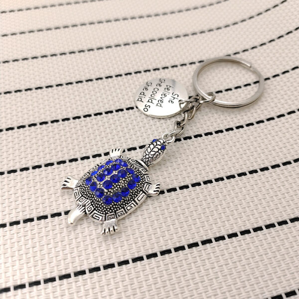 Wholesale Cute Turtle Keychain Zinc Alloy Blue Car Key Bag Pendant Jewelry Accessory Boutique Resale