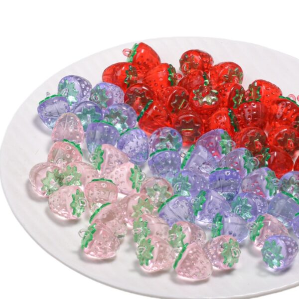 oly-83eb2e29ed6bc1a98712d2fcc6c5e191 Wholesale Purple Strawberry Acrylic Loose Beads DIY Fashion Accessory for Phone Chain Bag Charm Resale