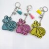 Wholesale Yellow Rhinestone Cartoon Snail Keychain Fashion Decorative Accessory