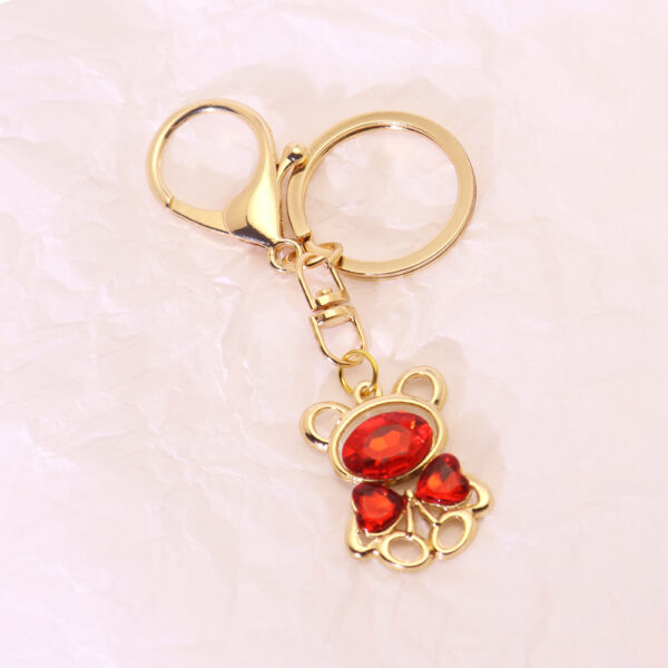 Wholesale Cute Red Bear Metal Keychain Pendant Bag Charm for Fashion Accessory