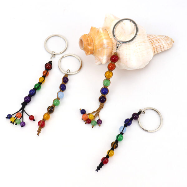 oly-8411255e81af95de1d07a93e7724e654 Wholesale Handwoven Beaded Keychain, Rainbow Colorful Design, Trendy Bag Charm for Everyday Use
