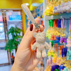 Pink bear-white k buckle (long rope)