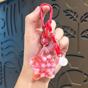 Oil-filled bubble beads five-pointed star-red / Packed in a single opp bag