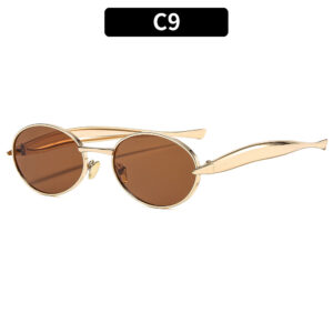 C9-gold frame dark tea slices