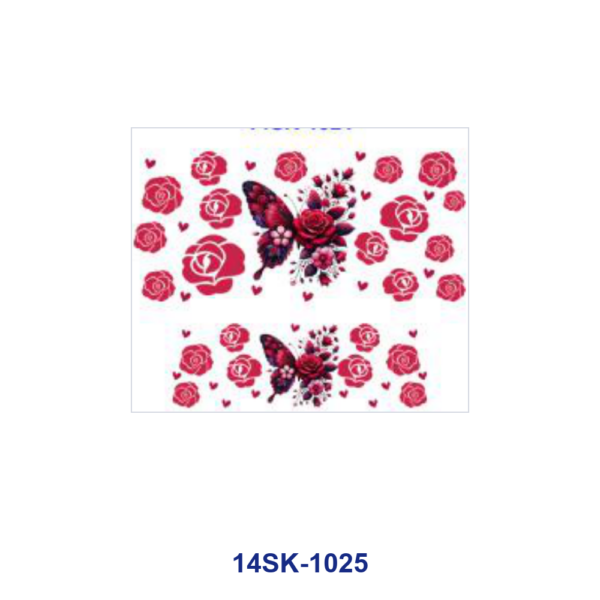 Wholesale 2/4/8pcs Watercolor Butterfly Rose Floral Print Mini Cup Keychain Sticker