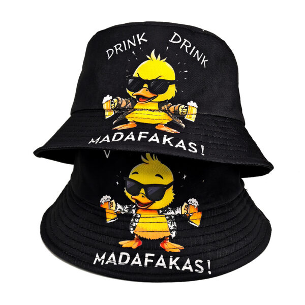 Wholesale Chic Duck Chick Print Bucket Hat Sun Protection Dome Hat for Resale