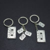 Wholesale Retro Cassette Tape Keychain Pendant Zinc Alloy Car Key Accessory