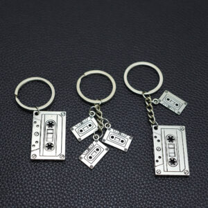 Wholesale Retro Cassette Tape Keychain Pendant Zinc Alloy Car Key Accessory