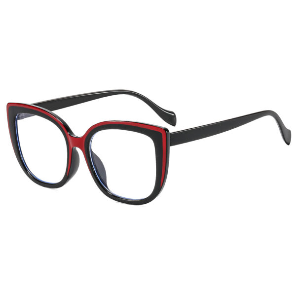Wholesale Retro Cat Eye Fashion Glasses Anti Blue Light Black Red Frame Trendy Women's Eyewear