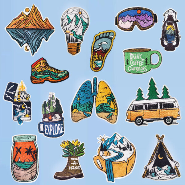 oly-85333954b1f07cf0ed66e5cc0fb211c9 Wholesale Colorful Scenery Iron-On Embroidery Patches for Clothing, Casual Travel DIY Accessory