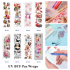 Wholesale 2/8/16pcs UV DTF Stickers Vintage Pin-up Lady Floral Wine Car Print Pen and Bookmark Stickers OLY Exclusive