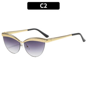 C2-gold frame double gray piece