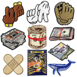 oly-8568ce234ed5988250bbbc7b4c7a39fd Wholesale Polyester Embroidered Iron On Patches Flat Flag Badges for Coats Casual Gift Set