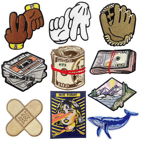 Wholesale Polyester Embroidered Iron On Patches Flat Flag Badges for Coats Casual Gift Set