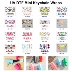 Wholesale 8pcs Butterfly Floral Dinosaur Cosmetic Drink Footwear Bag Cartoon Figure Text Pattern Tumbler Tags Custom Keychain Decor Mini Cup Keychain Sticker OLY Exclusive