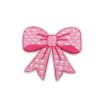 Wholesale Pink Bow Embroidery Cloth Patch, Hot Melt Adhesive Iron-On Patch, Fashion Hair Accessory, Boutique Resale Craft Supply