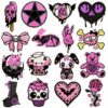 Wholesale Gothic Style Iron-On Embroidery Patch Dark Pink Decorative DIY Accessory
