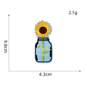 Bottled Sunflower Cloth Sticker -19#* Ironing Adhesive