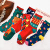 oly-85bbd0229730264439f216097a5ac542 Wholesale Street Trendy Mid Calf Christmas Socks Cotton Solid Color Unisex Gift Casual