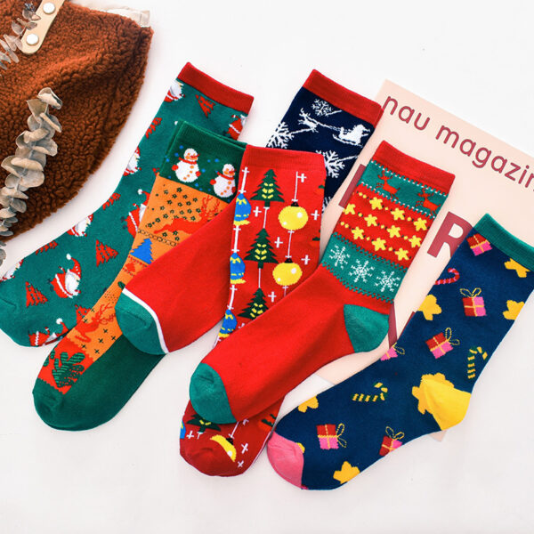 oly-85bbd0229730264439f216097a5ac542 Wholesale Street Trendy Mid Calf Christmas Socks Cotton Solid Color Unisex Gift Casual