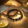 oly-85c240321f1c140c19f6d49e2b31ad41 Wholesale Frosted Tiger Eye Stone Evil Eye Beaded Bracelet Men's Fashion Accessory