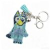Wholesale Rhinestone Cartoon Dog Keychain with Tassel Korean Style Fashion Accessory Bag Charm for Wedding Gift Boutique Resale