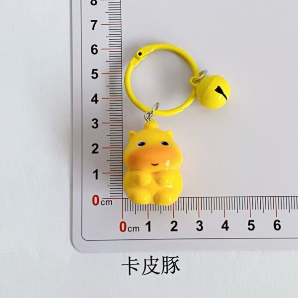 Wholesale Capybara Bell Keychain Cute 3D Plastic Resin Cartoon Bag Charm Gift for Students