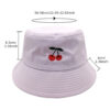 Wholesale Cherry Embroidered Bucket Hat for Outdoor Sun Protection Chic Fashion Accessory