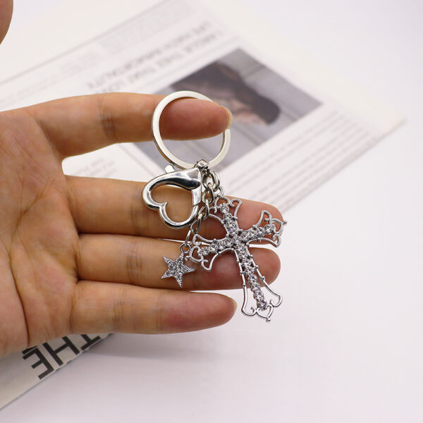 Wholesale Alloy Cross Butterfly Keychain Pendant Y2K Retro Trendy Bag Charm for Women