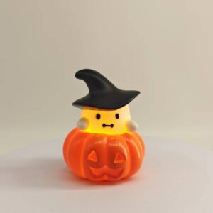 Halloween pumpkin ghost light black wizard hat