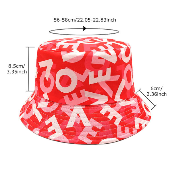 oly-8602a5a7656b7527ff2f954bea9c04aa Wholesale Valentine's Heart Print Fisherman Hat Double Sided Sun Hat for Couples Casual Fashion