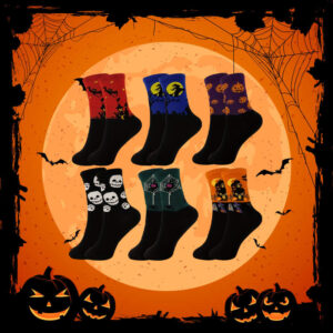 oly-8605fb6ae005cbf2191af901a4aa75f3 Wholesale Halloween Cartoon Print Socks Unisex Polyester Middle Tube Sweat Absorbing Winter Casual
