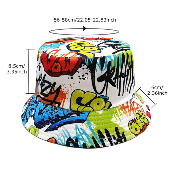 oly-8617d88b6006b3cc8a904265e37bcb8b Wholesale Reversible Graffiti Letter Bucket Hat Sun Protection Unisex Casual