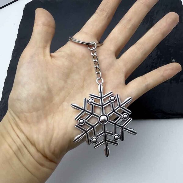 oly-861e7e67b07d769136dce813cb319e42 Wholesale Retro Silver Snowflake Pendant Keychain Zinc Alloy Car Key Accessory