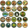 Wholesale Boutique Cartoon Outdoor Adventure Embroidered Round Patch Polyester Thread Decorative Badge