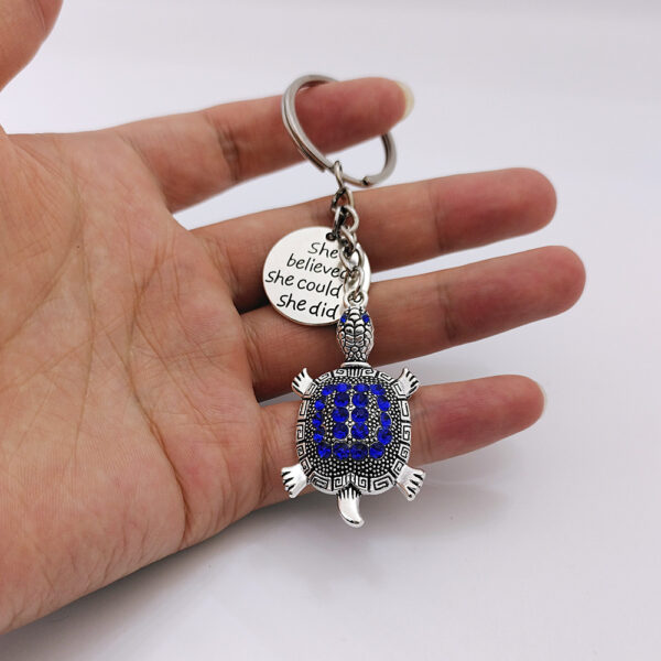 Wholesale Cute Turtle Keychain Zinc Alloy Blue Car Key Bag Pendant Jewelry Accessory Boutique Resale
