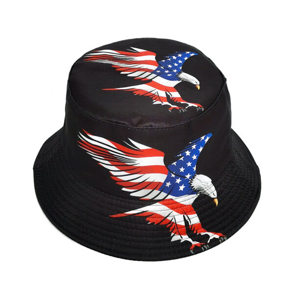 Wholesale Flag Eagle Print Fisherman Hat Casual Outdoor Sun Protection Fashion Accessory