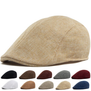 Wholesale Linen Like Beret Hat Adjustable Summer Cap for Men Women Casual Everyday Wear