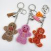 Wholesale Rhinestone Gingerbread Man Keychain Decorative Car Key Accessory Gift
