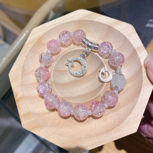 Moon pink floral 10cm bracelet (bag)
