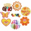 oly-86c32a1fa854c7258eb156fe68b63c3b Wholesale Bohemian Butterfly Sunflower Iron-On Patches 8pcs Decorative Polyester Thread for Resale