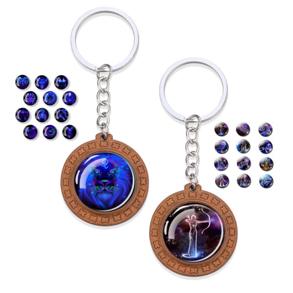Wholesale Retro Zodiac Keychain Trendy Car Key Accessory for Gift or Resale