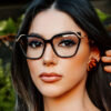 oly-86c47f650a4a9e6ebf1421219e6a28a0 Wholesale Black Frame Grey Lens Square Sunglasses Snake Temple Women Trendy