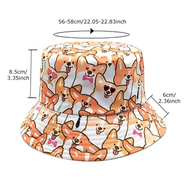 Wholesale Trendy Puppy Pattern Bucket Hat Reversible Sun Protection Outdoor Hat for Men Women