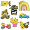 oly-86e67e1d8749203acf02c237ddfd150b Wholesale Sunflower Embroidered Iron-On Patches Set 8pcs Decorative Accent for DIY Clothing