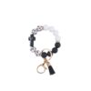 oly-86e8d64309c128e352d9632afaf7641e Wholesale Silicone Cross Print Bead Bracelet Keychain with PU Tassel Fashion Accessory for Resale