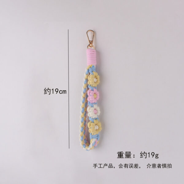 oly-86ead224f63c5640da5002e7a1bfc131 Wholesale Dopamine Color Flower Braided Phone Strap Keychain Bag Charm, Chic Fashion Accessory for Party Gift or Boutique Resale