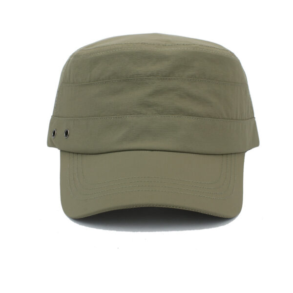 Wholesale Mesh Quick Dry Flat Top Baseball Cap Solid White for Summer Sun Protection